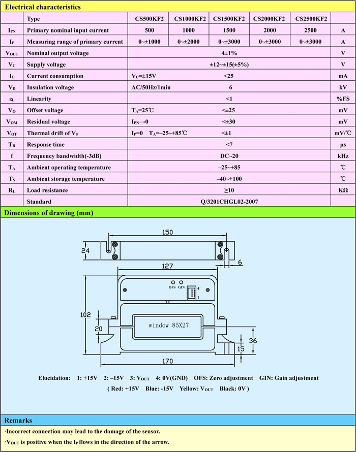 CS2500KF2 Open Loop Hall Effect Split Core Current Sensors